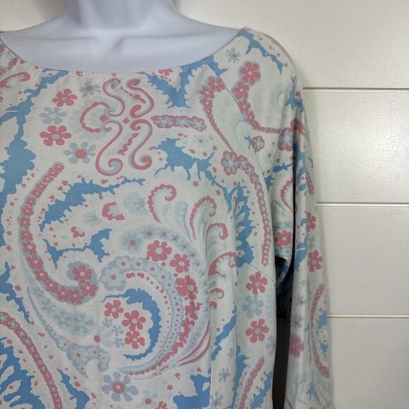 J. McLaughlin Print Catalina Cloth 3/4 Sleeve A-Line Dress White sz M - Picture 4 of 7